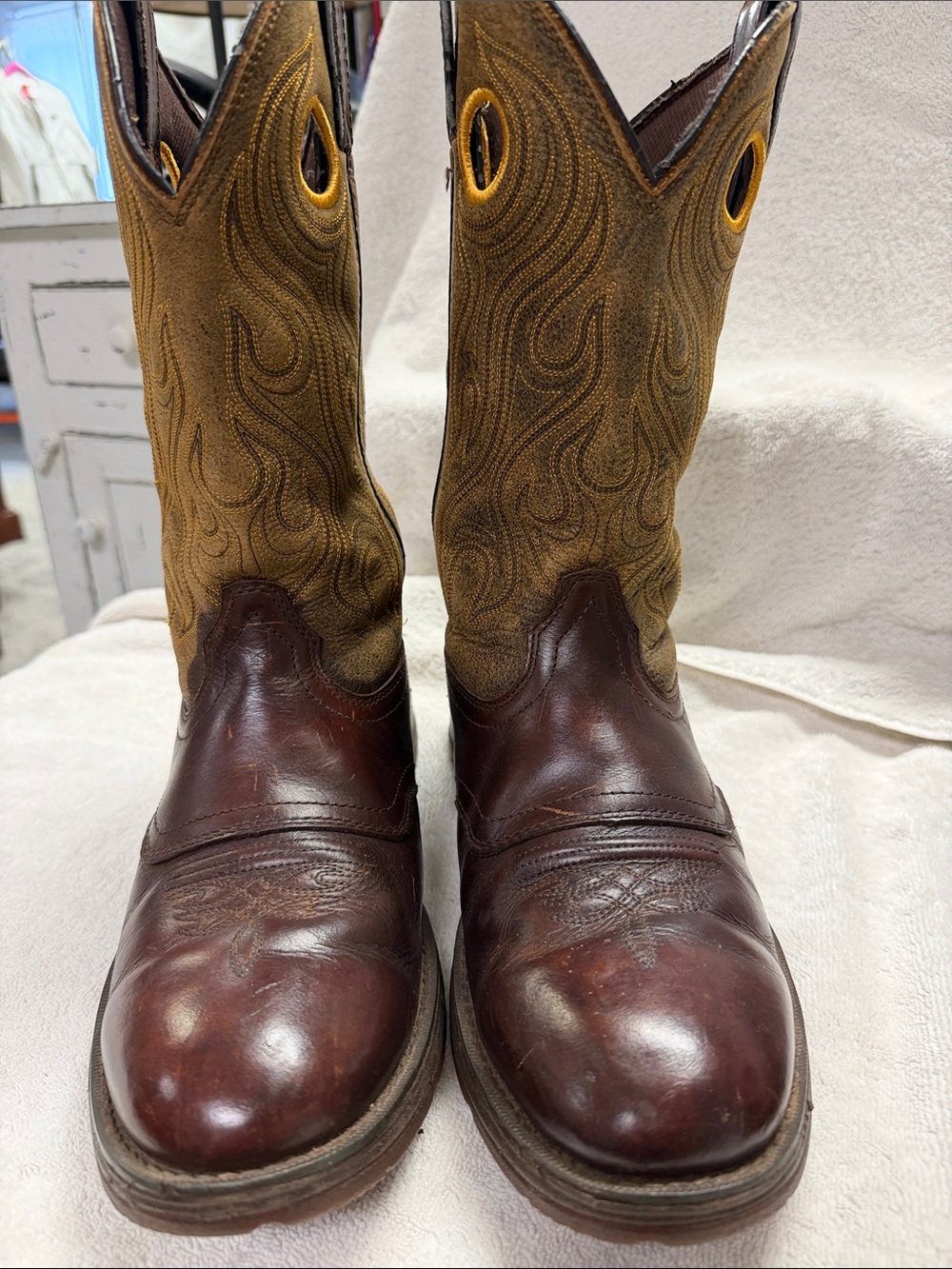 Durango Rebel Men’s 8.5D Brown Leather Western Saddle Boots DB5468